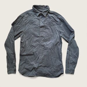 AllSaints Men’s Corduroy Button Up Shirt XS Slate Blue Casual Long Sleeve